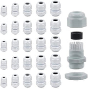 Connettore a vite per cavi set da 25 pezzi - Materiale in nylon impermeabile all'acqua - Flessibile - Cavo in plastica con fori per cavi PG7 PG9 PG11 PG135 PG16