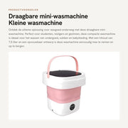 Mini-wasmachine portatile - Piccola lavatrice - Opvougibile e leggera - Rosa - Asciugatrice per intimo e abbigliamento per bambini - Ideale per...