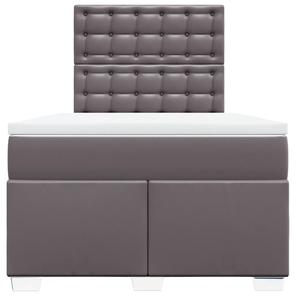 Giroletto a Molle con Materasso Grigio 120x200 cm in Similpelle