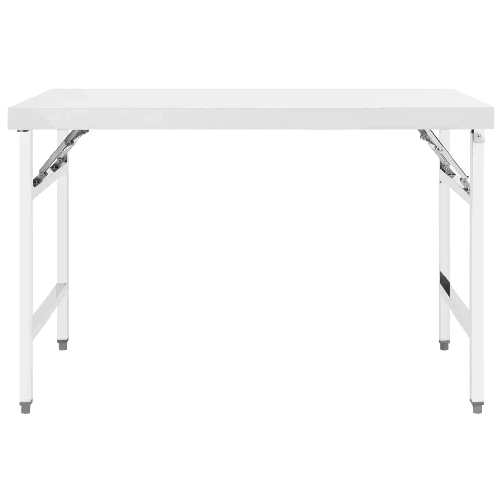 Tavolo da lavoro professionale pieghevole da cucina 120 x 60 x 80 cm in acciaio inox 02_0045426