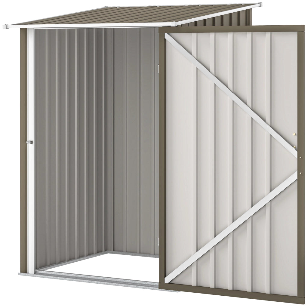 Casetta da Giardino Portattrezzi in Acciaio ¨C Zephmum ¨C 100x104x160 cm Marrone e Bianco