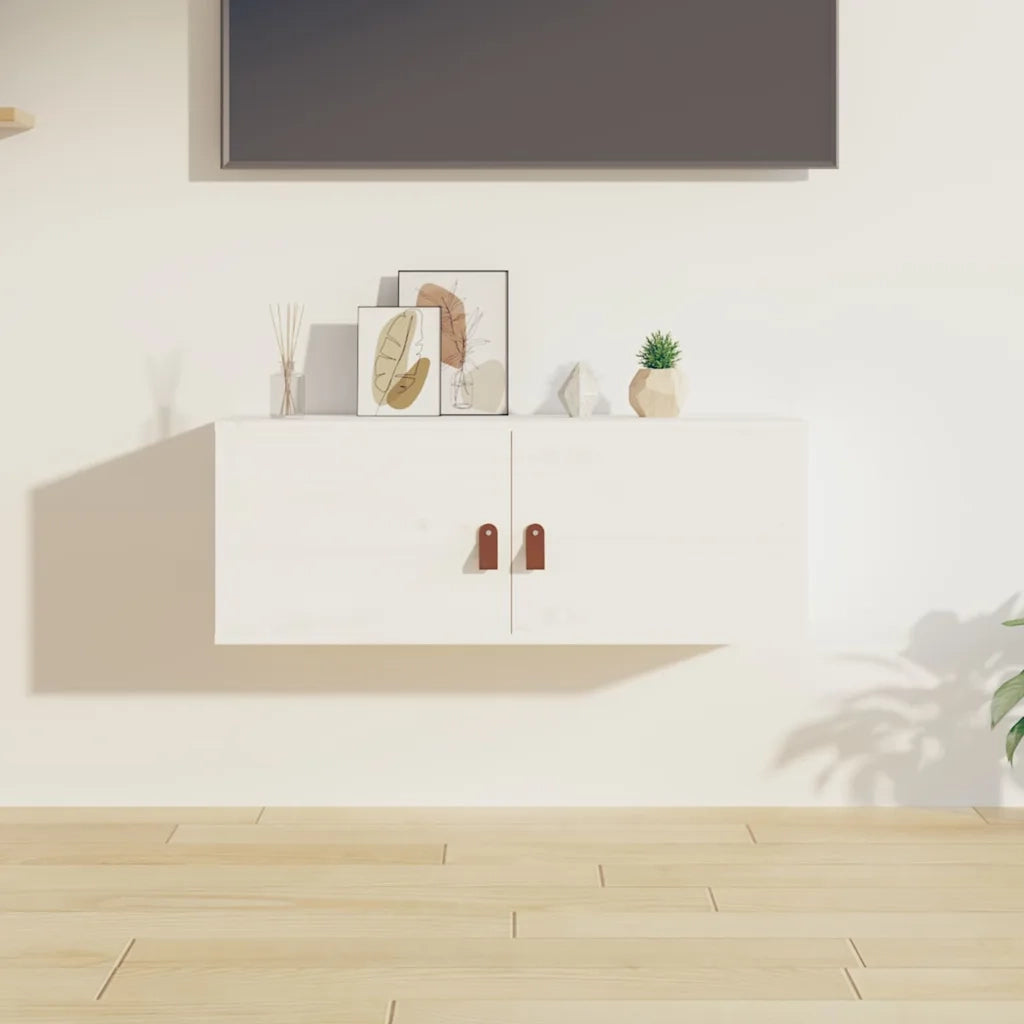Pensile Bianco 80x30x30 cm in Legno Massello di Pino cod mxl 33543