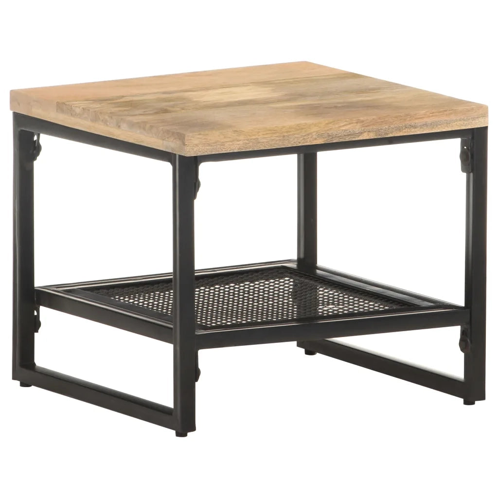 Tavolino Laterale 40x40x35 cm in Legno Massello di Mango 320241