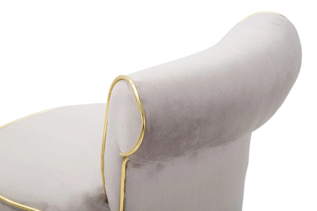 Sgabello Bar Luxy Grigio 46x48x96 cm in MDF e Pino e Spugna e Tessuto e Metallo e Plastica