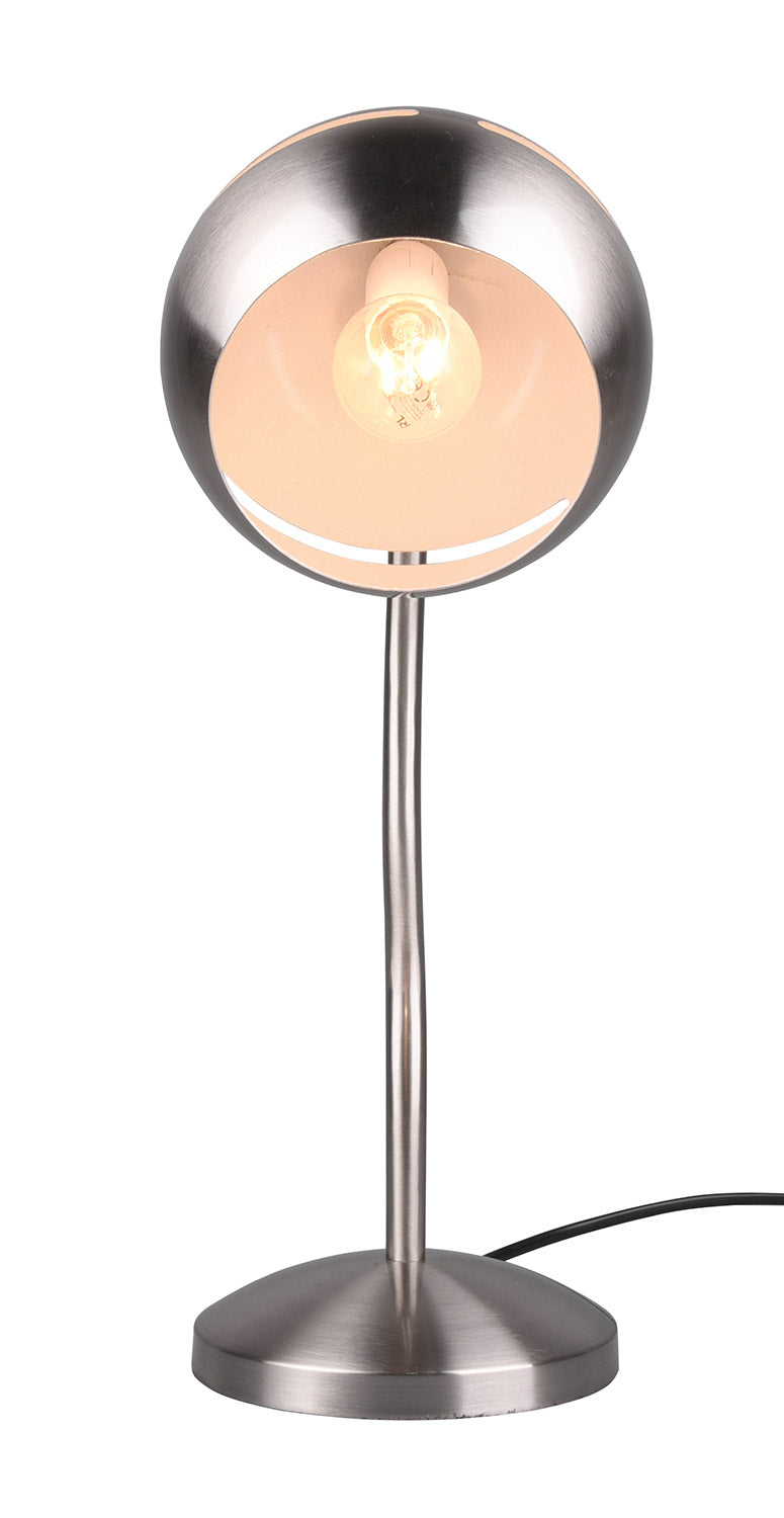 Lampada da Tavolo da Interno Attacco E14 in Metallo Nichel Satinato