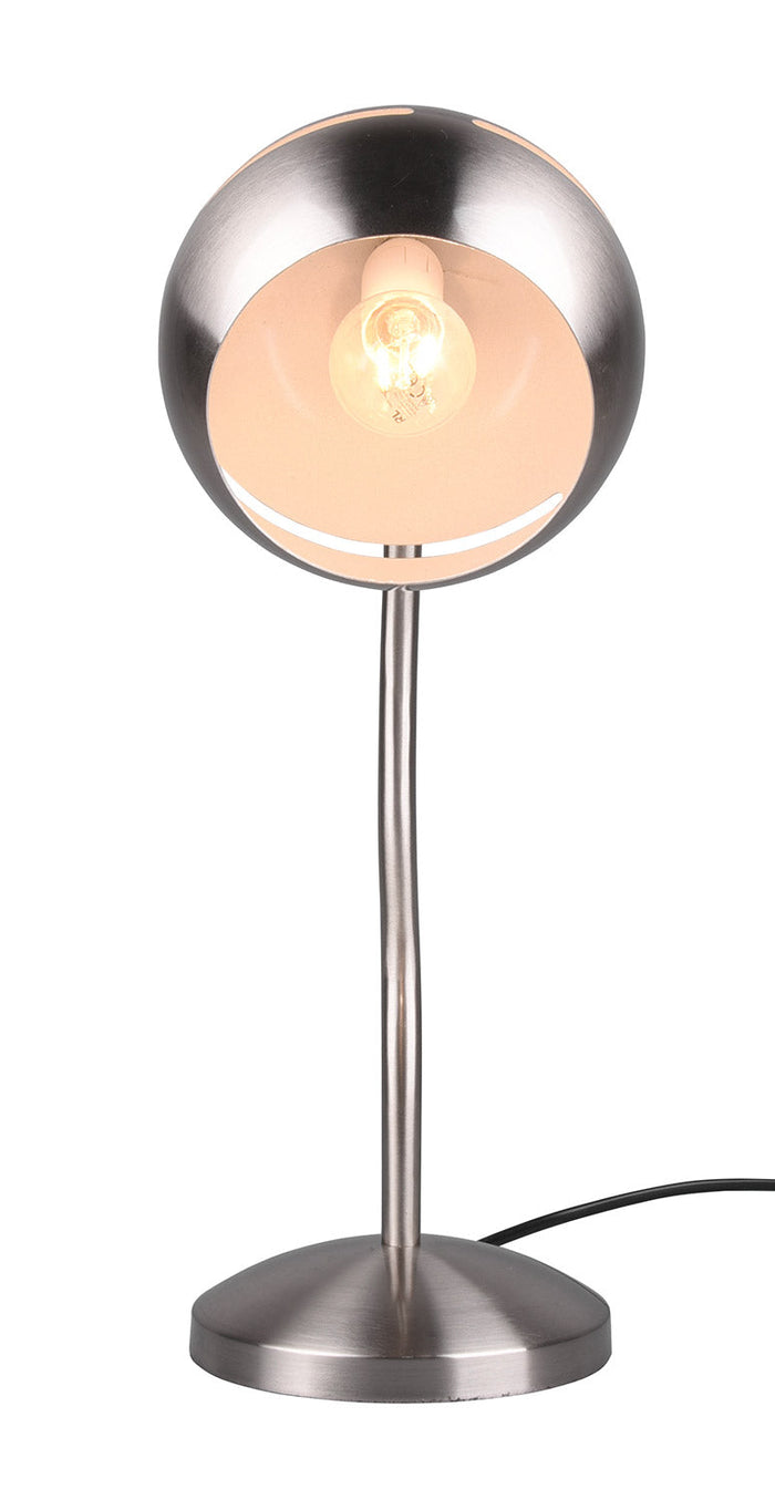 Lampada da Tavolo da Interno Attacco E14 in Metallo Nichel Satinato