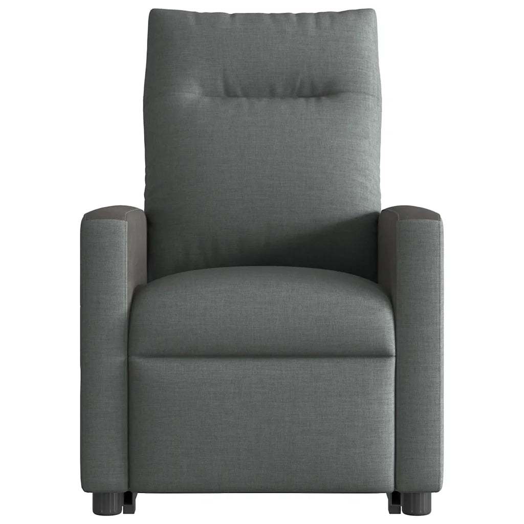 Poltrona | Sedia Relax Alzapersona Reclinabile Grigio Scuro in Tessuto