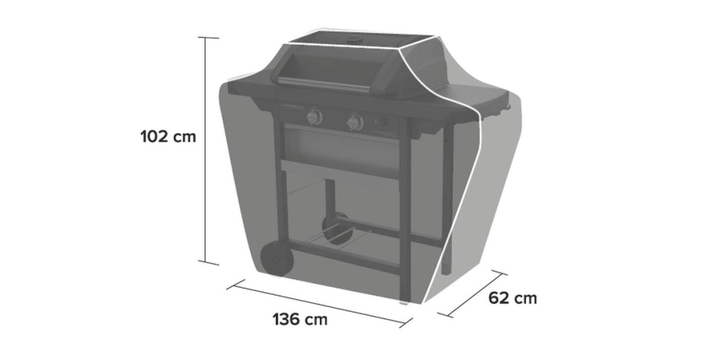 Campingaz classic m copertura per bbq, con rivestimento in pu, resiste ad acqua, intemperie, fissaggio stabile; per modelli 3 series select & 2 series rbs; protegge da sole e pioggia