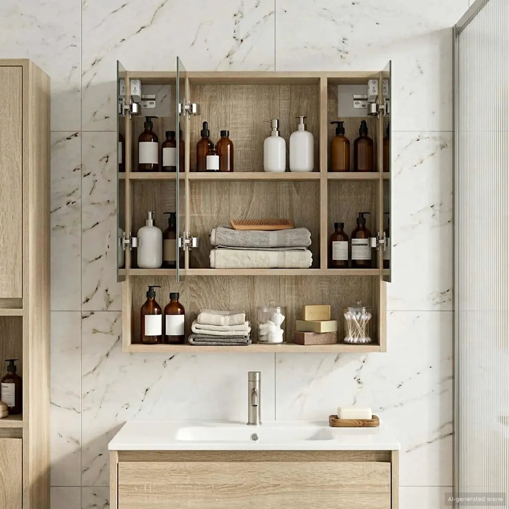 Mobiletto per specchio da bagno Rovere Sonoma 60 x 14.5 x 70 cm 889185