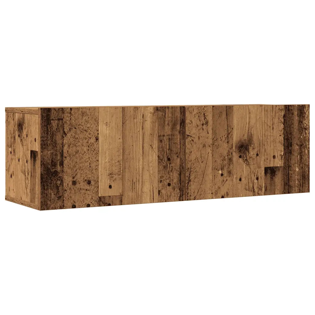 Set Mobile TV 7 pz Montato a Parete Legno Antico in Truciolato 3329213
