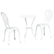 Set Bistro da Giardino 3 pz | Set Salotto da Giardino Bianco Alluminio