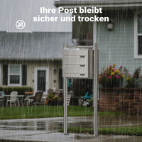 Cassetta postale condominiale autoportante 3 posti, acciaio inox, 1 modulo, 556 x 270 x 1200 mm