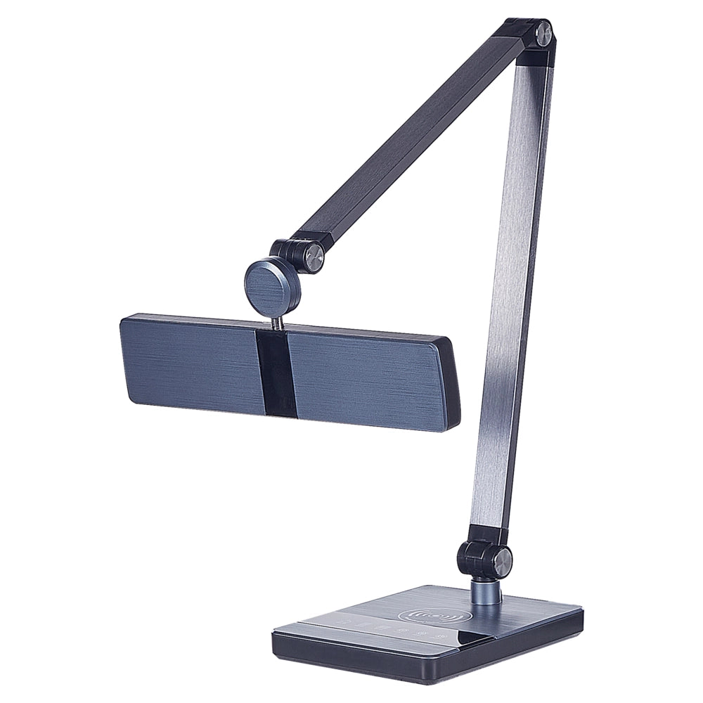 Lampada da tavolo nera LED intensità variabile braccio regolabile ufficio cameretta stile moderno