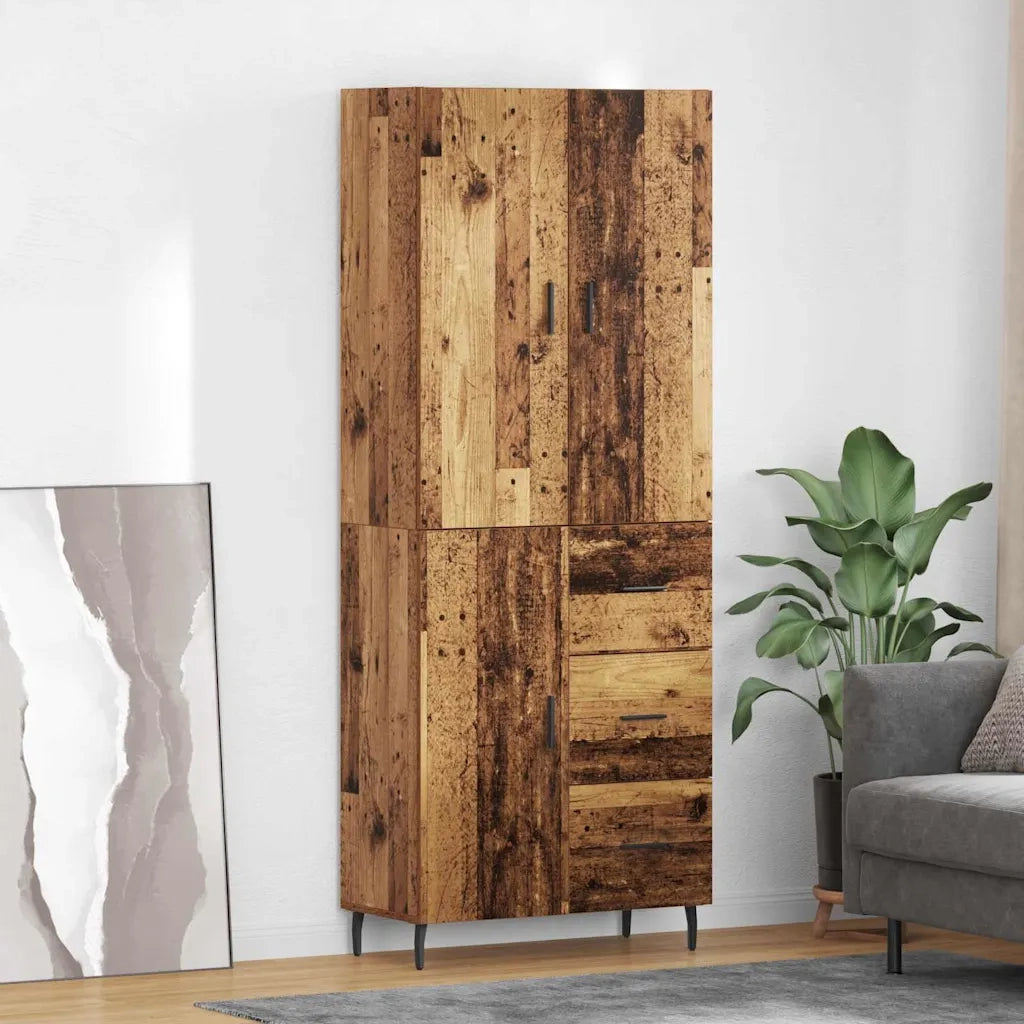 Credenza 2 pz | Madia | Buffet da pranzo | Armadio da pranzo Legno vecchio Legno Stratificato e Vetro