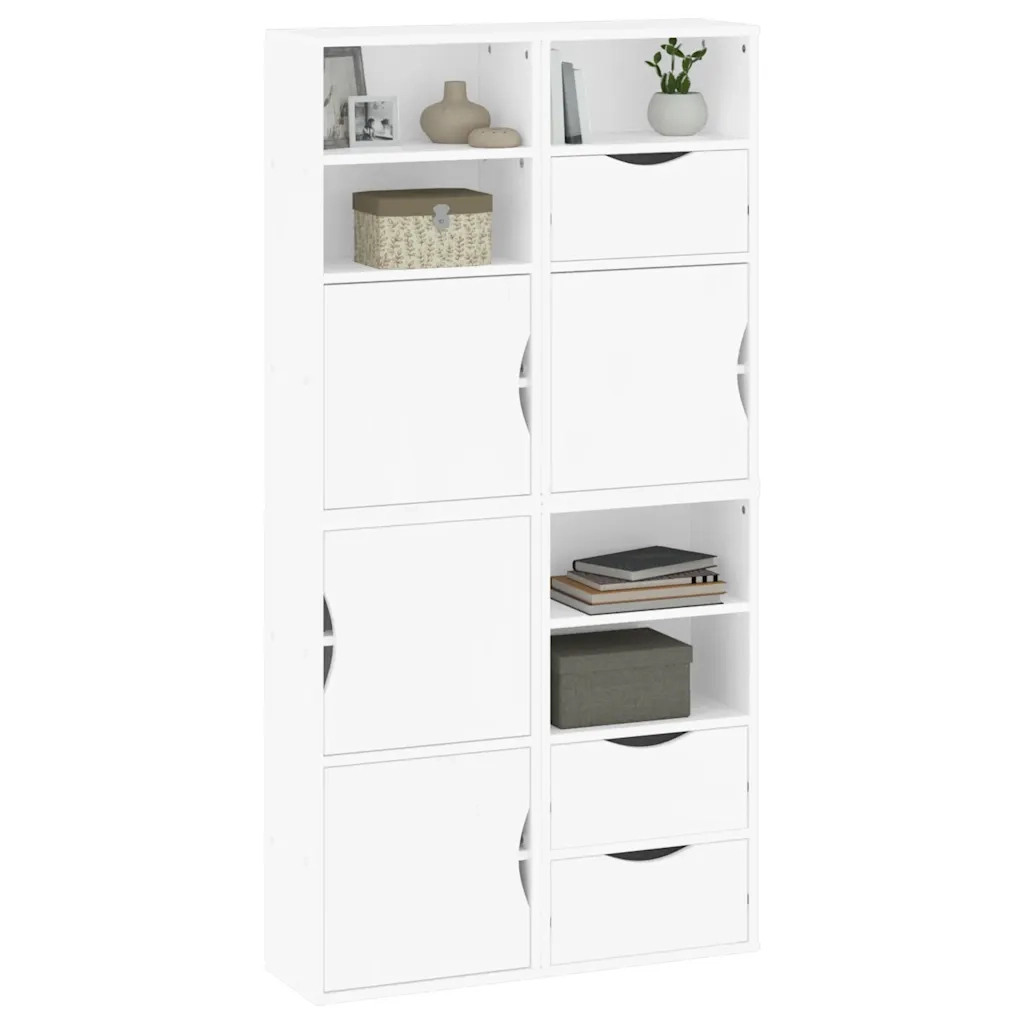 Armadietti Laterali 4 pz ODDA Bianco 40x24x79 cm Legno di Pino 3365351