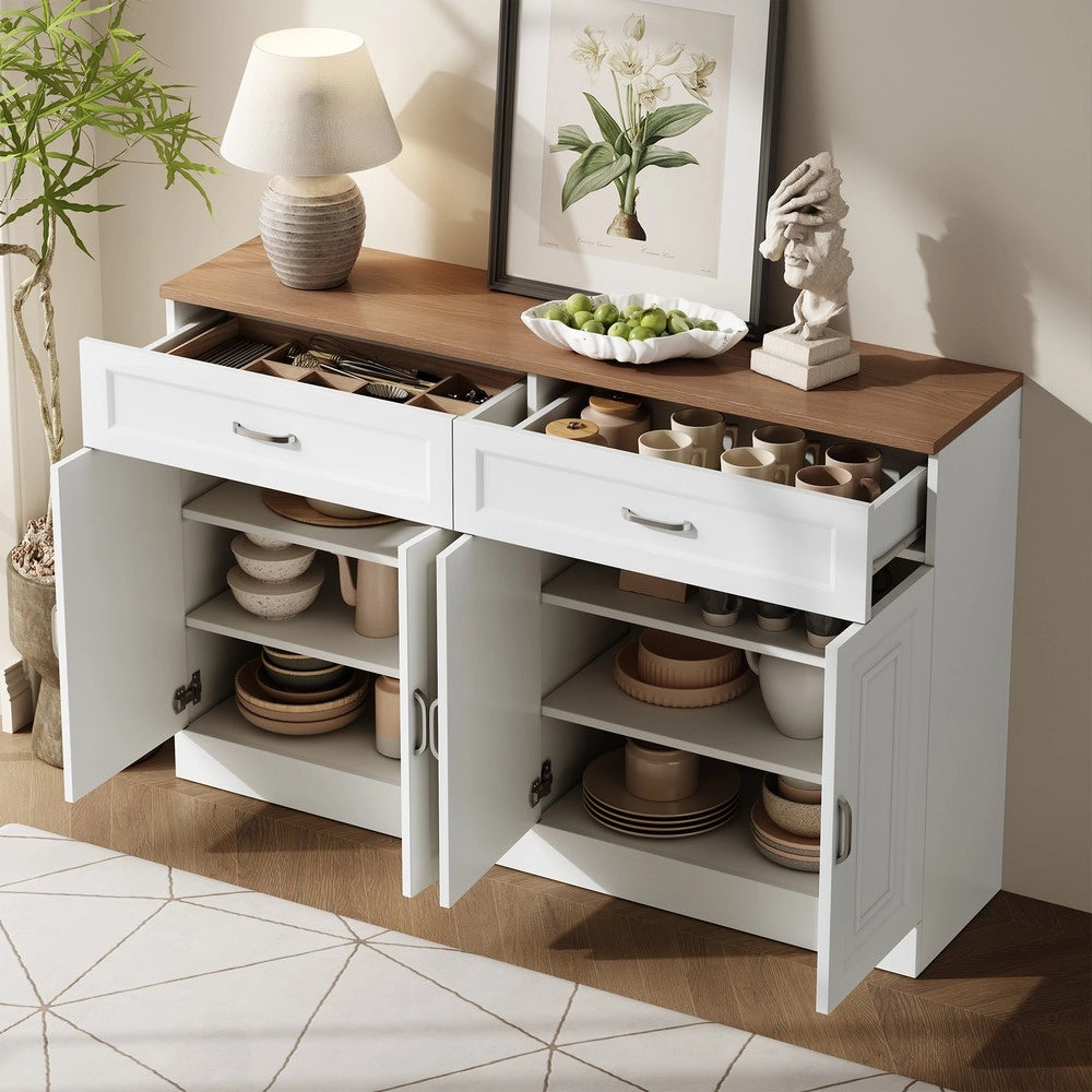 Credenza con Ripiani e Scaffale ¨C MINIMAL ¨C Legno Naturale