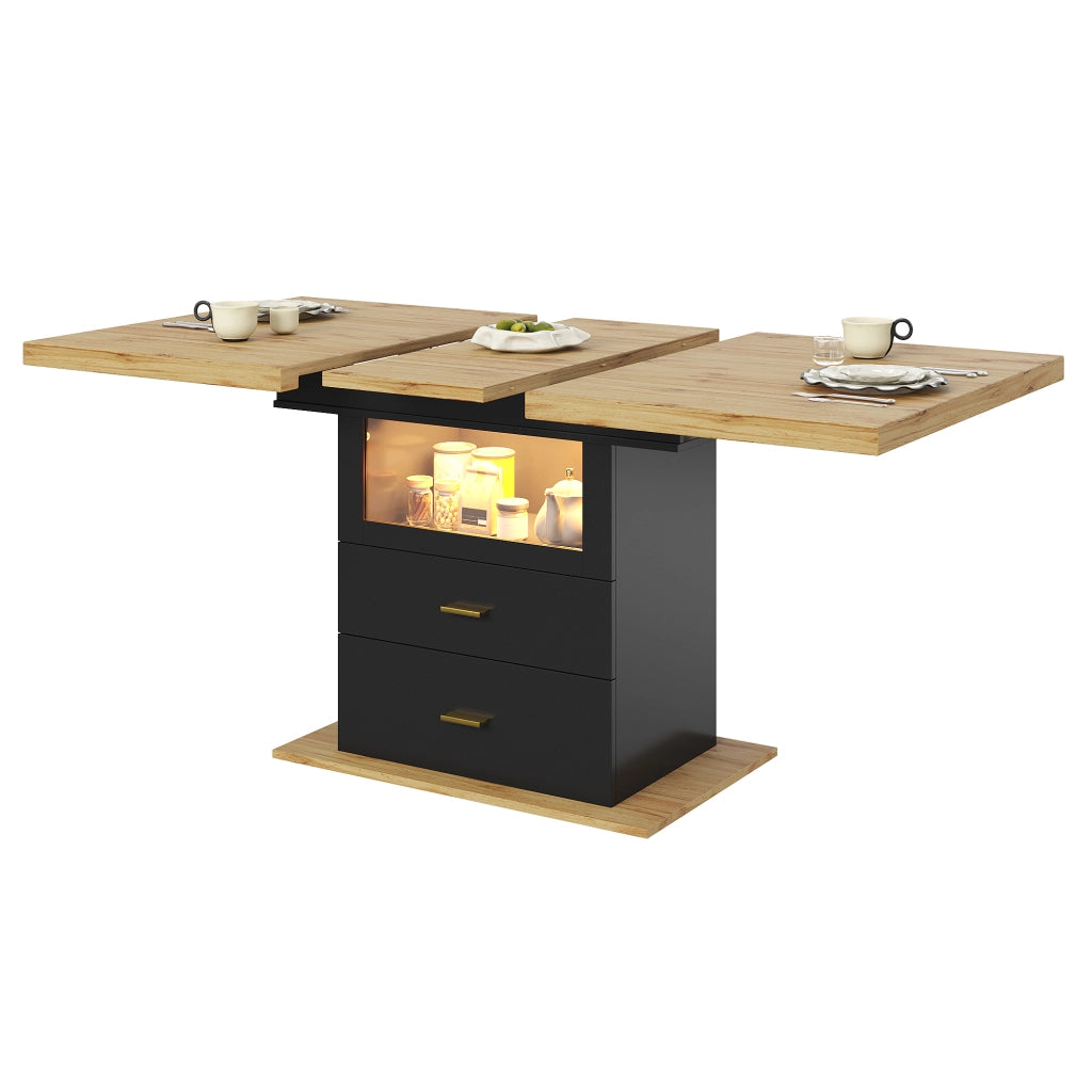 Tavolo da Pranzo Allungabile con LED ¨C Xylo ¨C 110/140x80x75 cm, 6 Persone