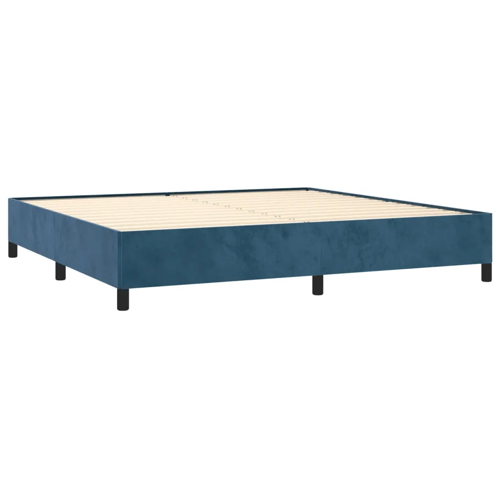 Giroletto a Molle con Materasso Blu Scuro 200x200 cm in Velluto 3132763