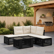 Set Divano da Giardino 6 pz Nero polyrattan 3436471