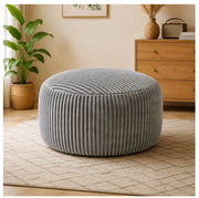 POLTRONA A SACCO Rotonda in Velluto a Coste Grigio Chiaro, 4 FT e 6 FT