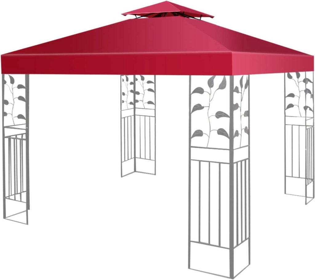 Tetto Gazebo di Ricambio per Gazebo, 3 x 3 m, per Giardino, Balcone, Spiaggia, Impermeabile, Doppio Tetto, Verde Scuro