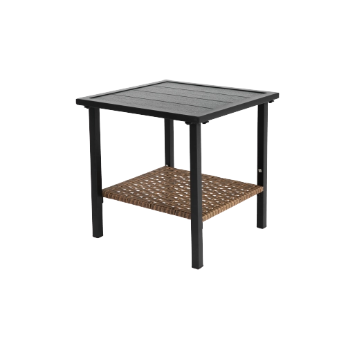 Set 3 Pezzi da Giardino con 2 Sedie a Dondolo Girevoli e Tavolino ¨C MINIMAL ¨C Polyrattan Marrone