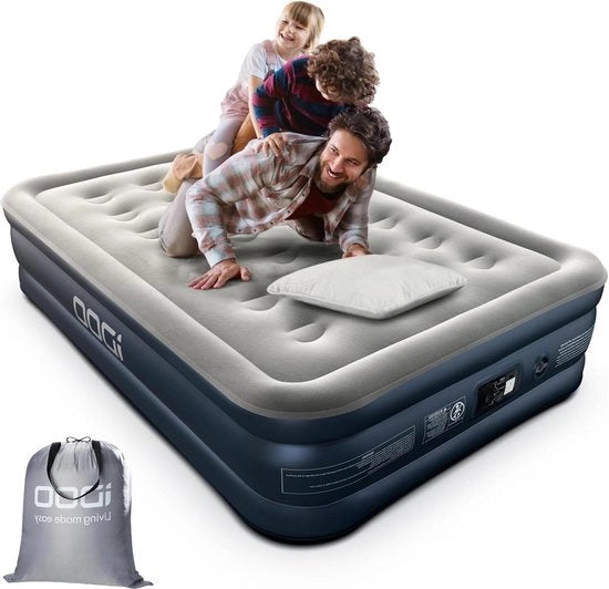 Airbed doppio formato con pomp integrata per autoinflazione e deflazione per campeggiatori - 193 x 137 x 46 cm 295 kg