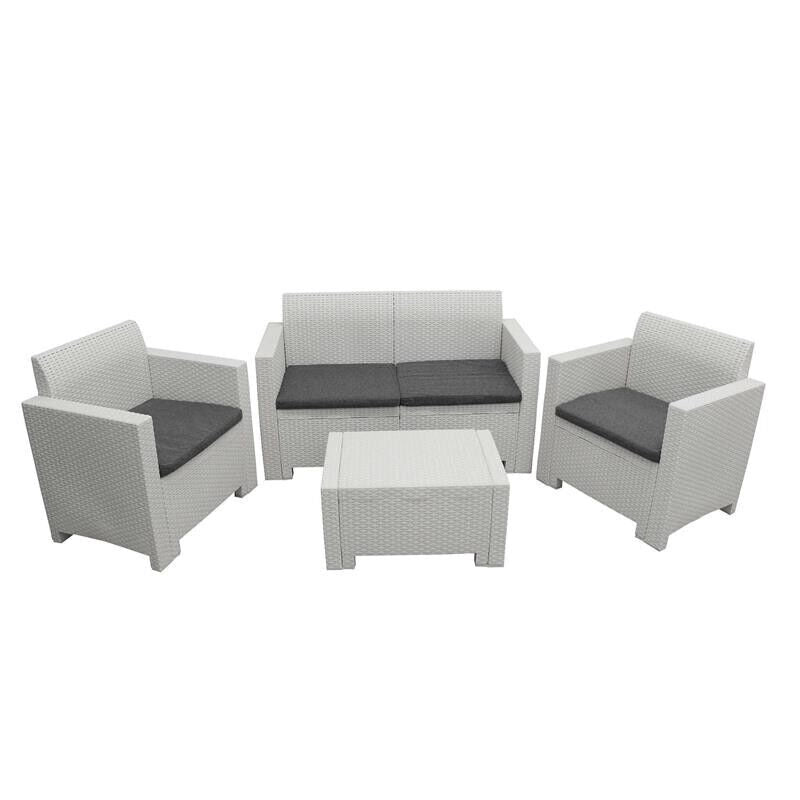 SALOTTO NEBRASKA A 2 POSTI IN WICKER BIANCO