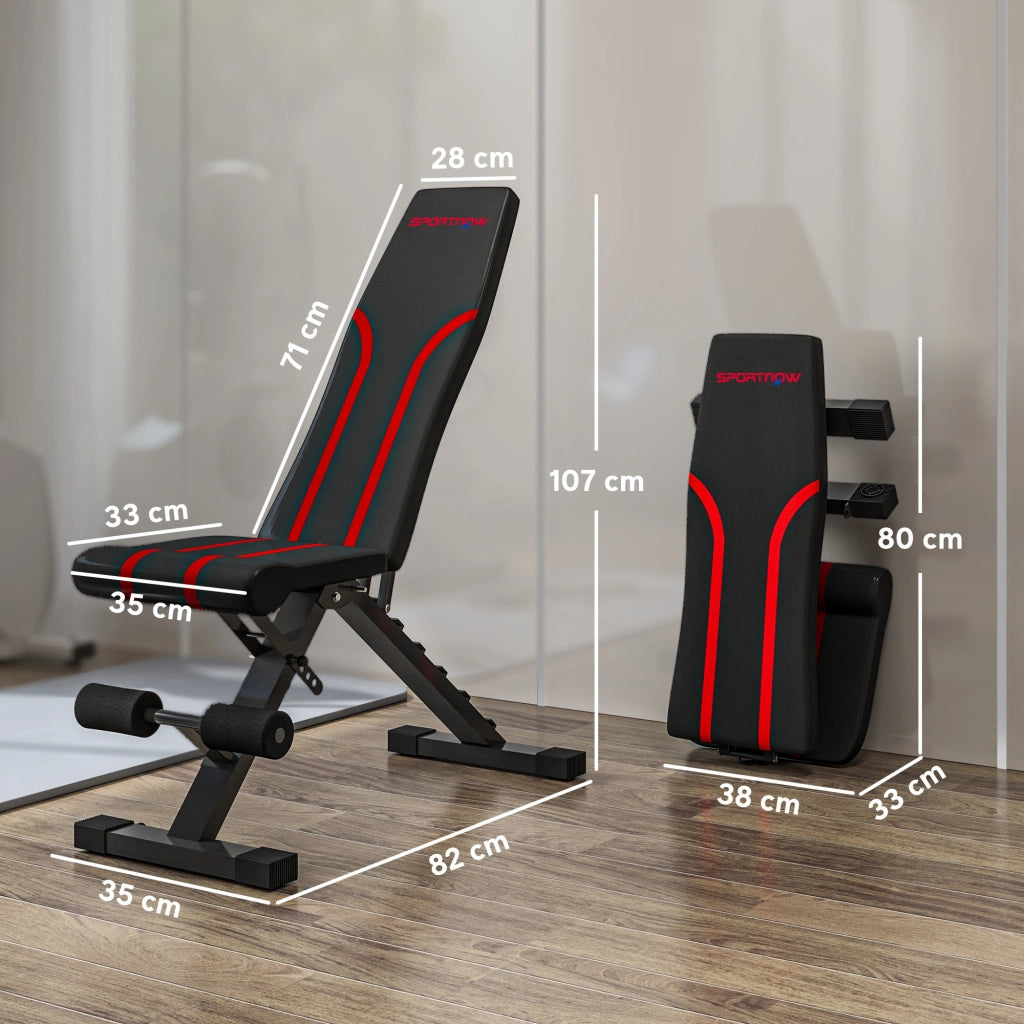Panca Workout Pieghevole ¨C Zephmum ¨C Nero, Imbottita, Metall