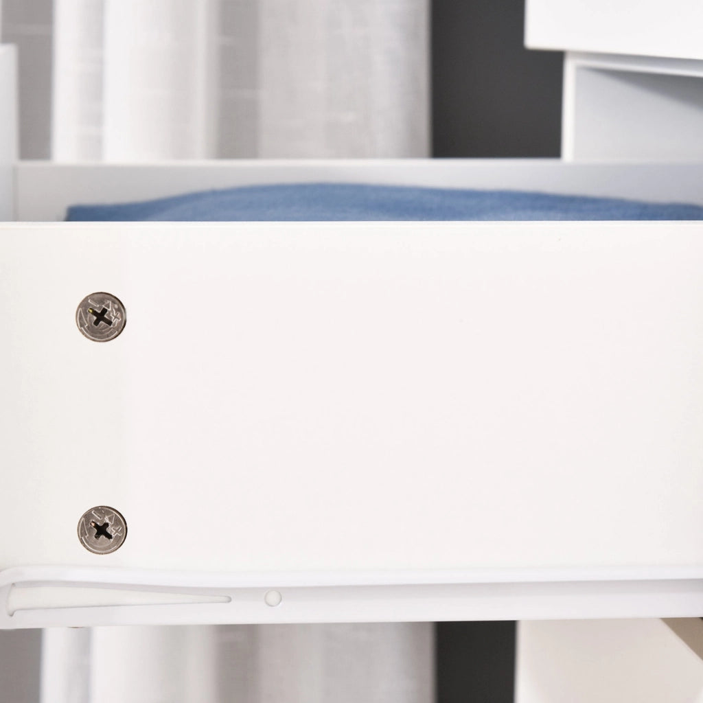 Armadio Moderno con Guardaroba 2 Ante 80x50x180 cm in Legno truciolare e Vetro Bianco