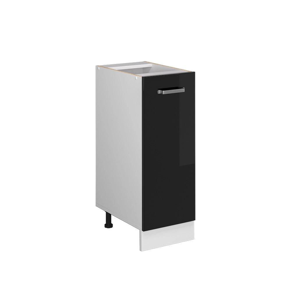 Armadio cucina dispensa alto R-Line Nero lucido/Bianco 30 cm senza piano di lavoro Vicco