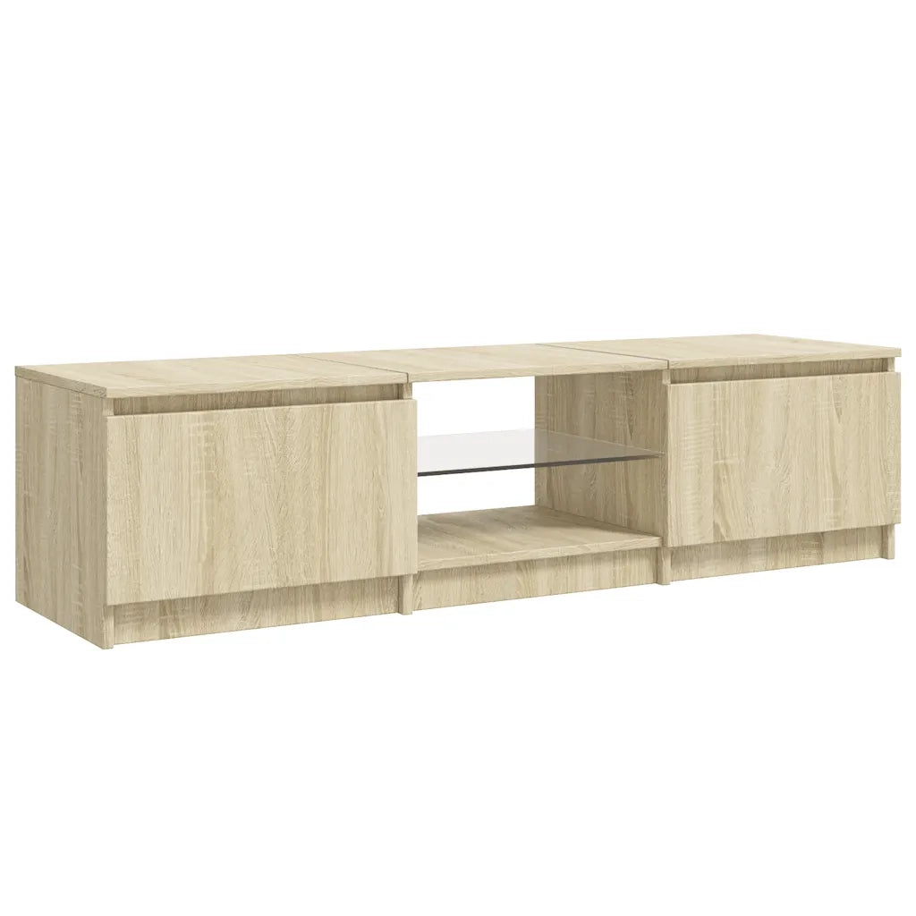 Mobile Porta TV con Luci LED Rovere Sonoma 140x40x36 cm 804295