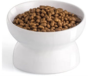 Ciotola per gatto elevata, 4,72 pollici inclinata e elevata, ciotola per cibo per gatto bianca, cibo per piccoli cani, sostanza anti-slip, protegge la colonna vertebrale dell'animale domestico, resistente al lavastoviglie - 1 bianco