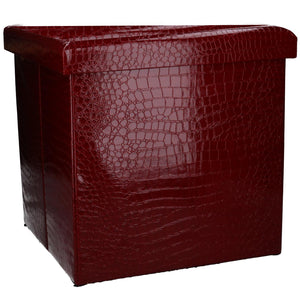 Pouf Contenitore 30x30xh30 cm in Similpelle Rosso