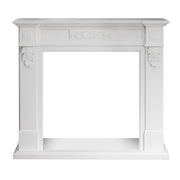 Cornice per Camino 121x38x108 cm Truman Rivestimento in Legno Bianco