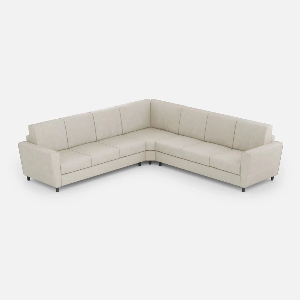 Divano yasel 3 posti  (tre sedute da 60cm) + angolo + divano 3 posti (tre sedute da 60cm) misure esterne l.288x288 | latte - Mobili 2G