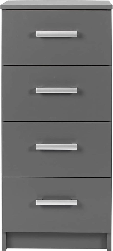 CASSETTIERA COMODINO ELENZIO 4 CASSETTI 41,2x40x91,5H CM GRIGIO GRAFITE