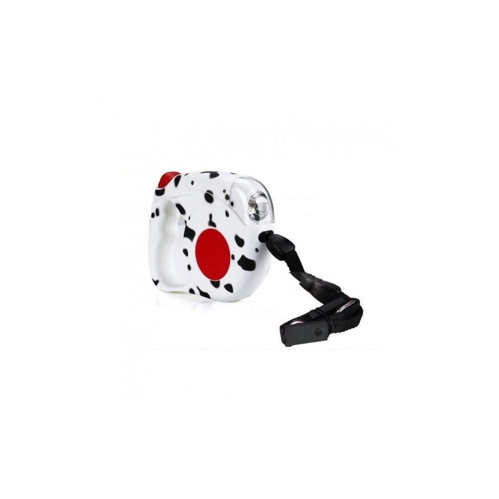Trade Shop - Guinzaglio Estendibile Maculato 4,5 Mt Con Torcia Per Cani Di Tutte Le Taglie -