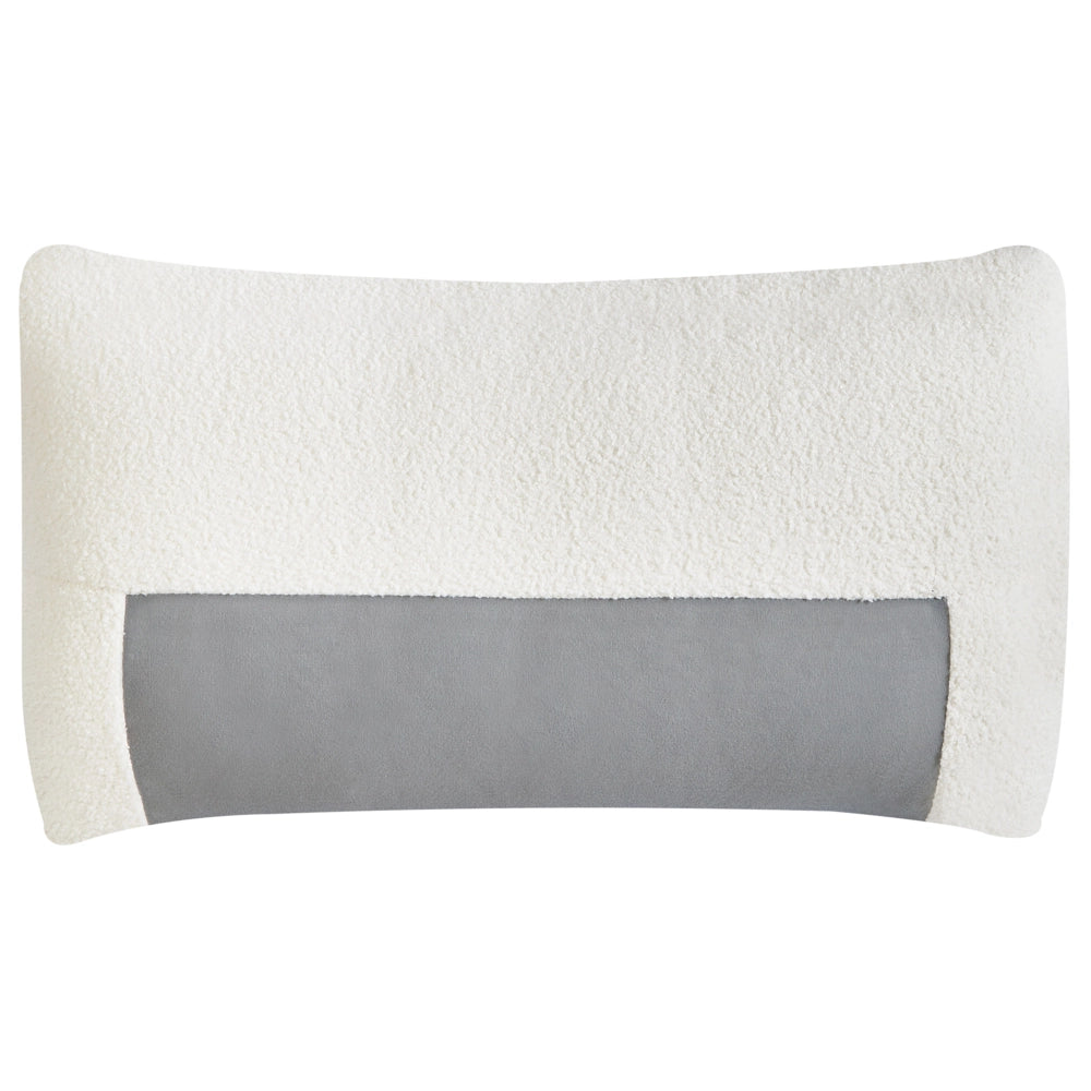Poltrona Tessuto bouclè bianco sporco Gambe di legno morbide Stile moderno arredamento scandinavo