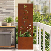 vidaXL Vaso da Giardino con Pannello Decorativo Ruggine 50 x 140 cm