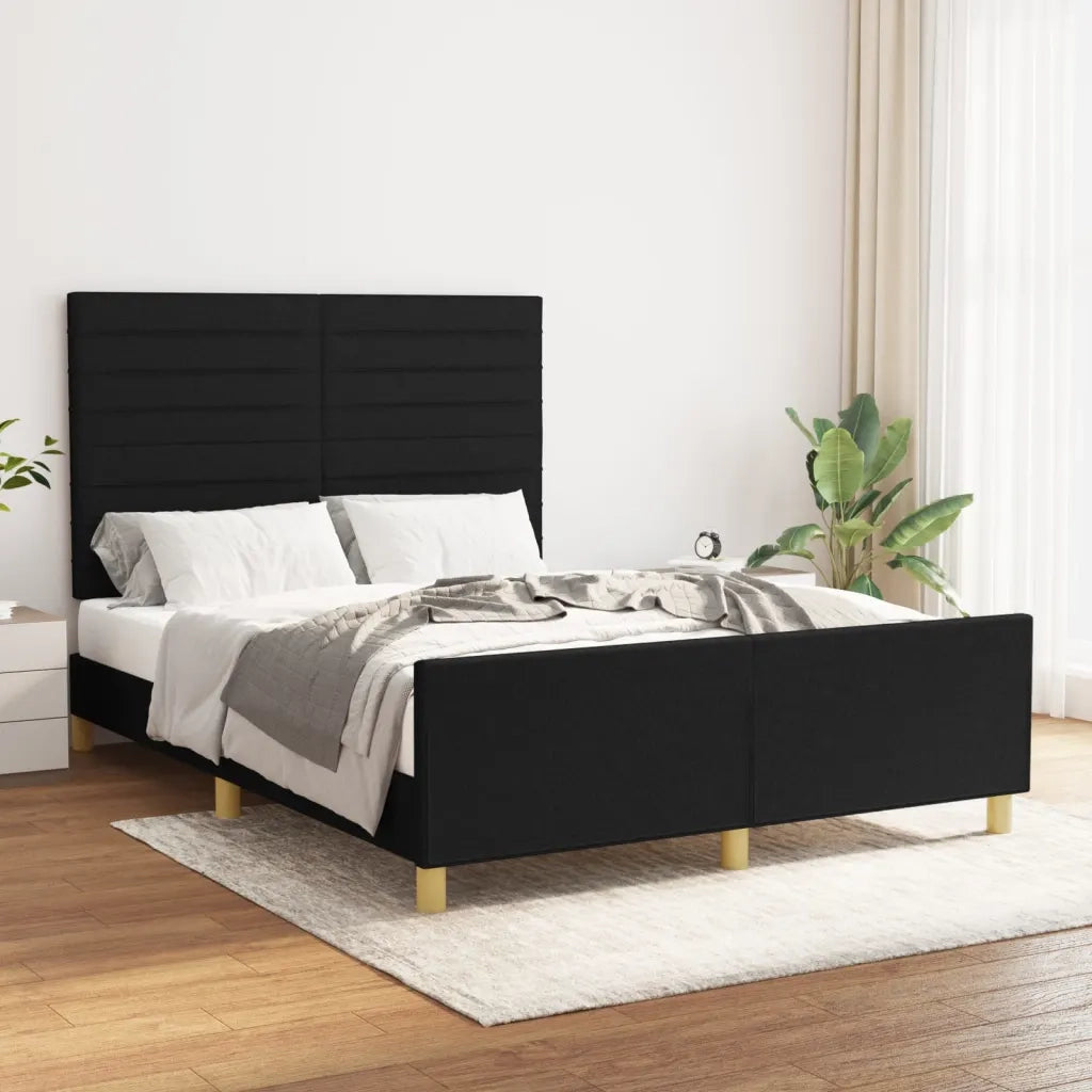 Giroletto senza Materasso Nero 140x190 cm in Tessuto