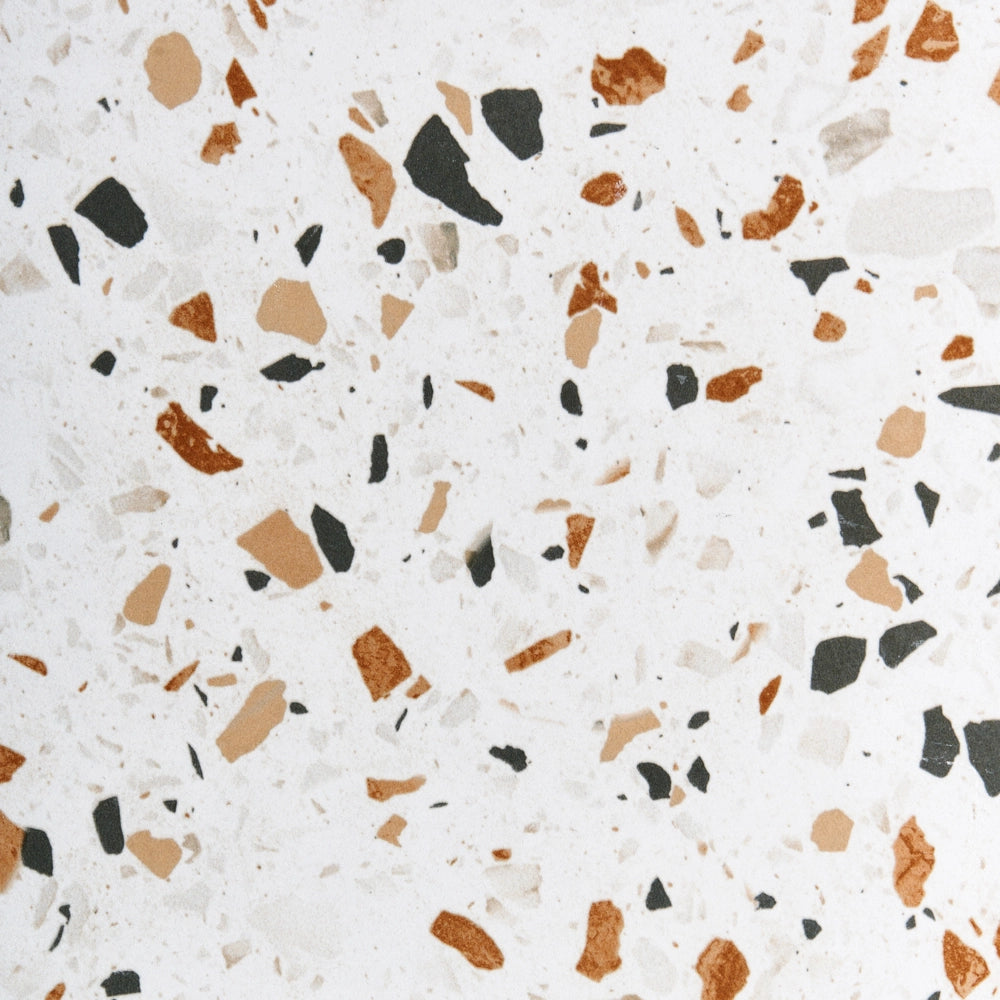 Set di 2 sedie da giardino in metallo nero con struttura in ferro e motivo effetto terrazzo stile vintage da esterno