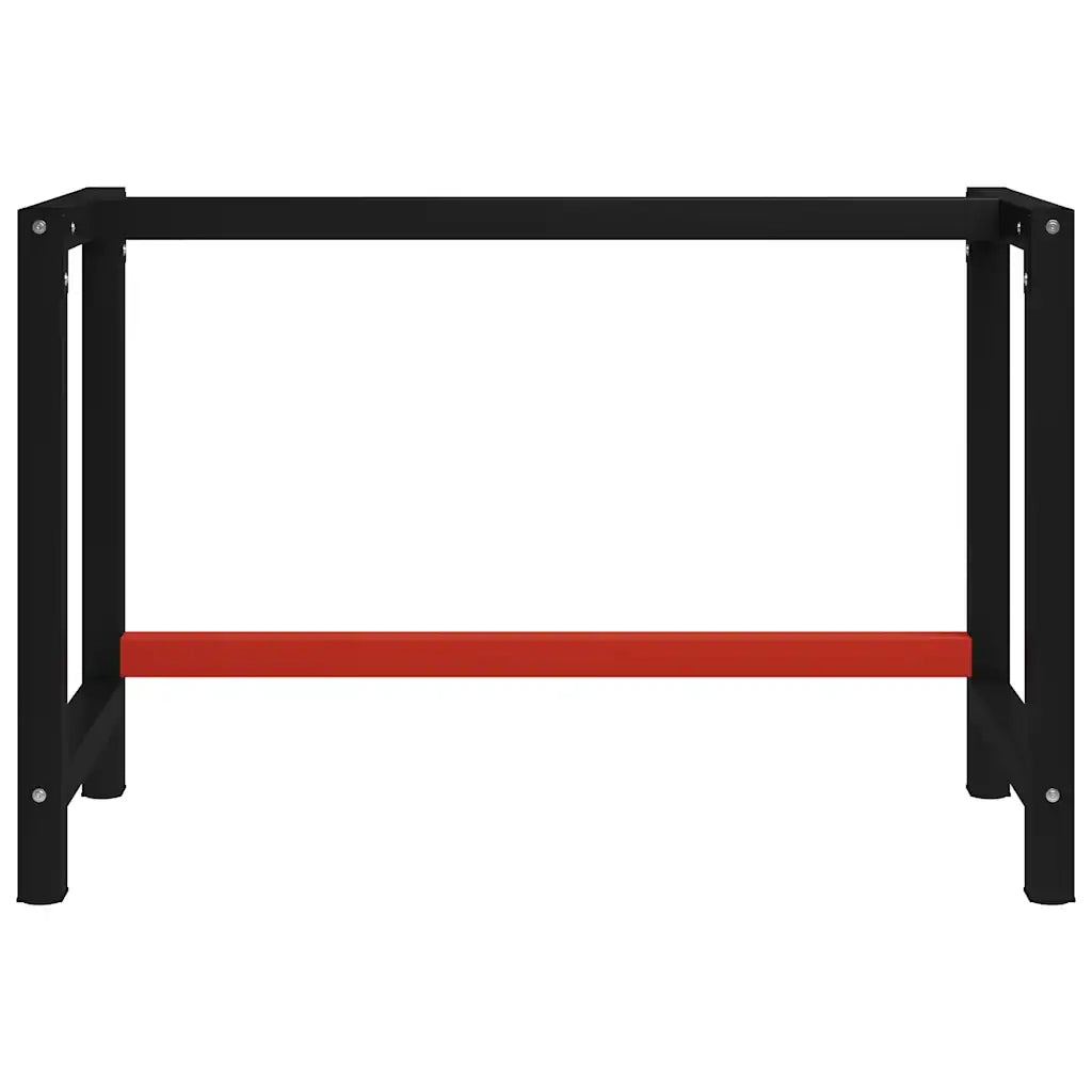 Telaio per Banco da Lavoro in Metallo 120x57x79 cm Nero e Rosso 147928