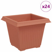 Fioriere | Cassetta per fiori | Vaso quadrato per fiori 24 pz Rosso Mattone 20 x 20 x 16 cm