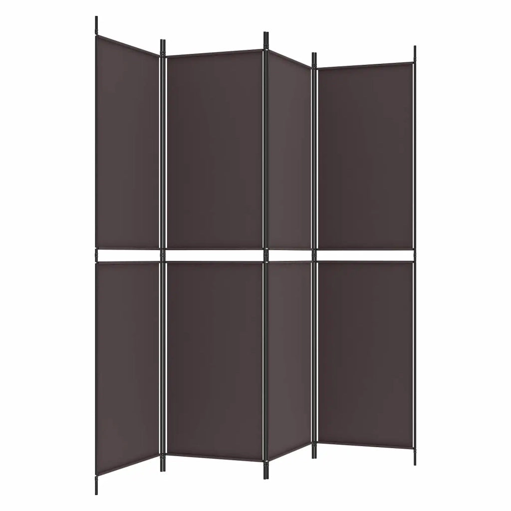 Divisorio a 4 Pannelli Marrone 200x200 cm in Tessuto 350231