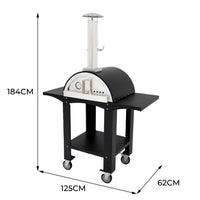 Forno da tavolo per pizza all'aperto 35cm in Acciaio Inox Postazioni di Preparazione Portatili in Legno