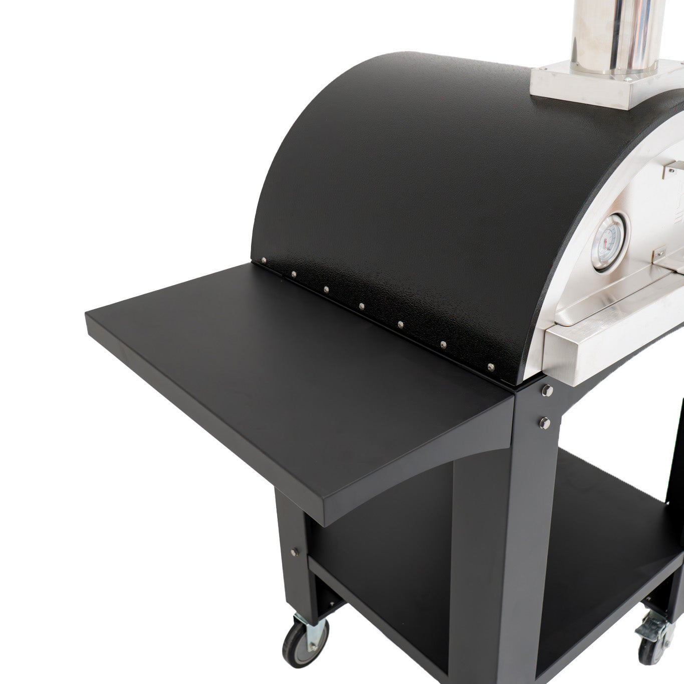 Forno da tavolo per pizza all'aperto 35cm in Acciaio Inox Postazioni di Preparazione Portatili in Legno