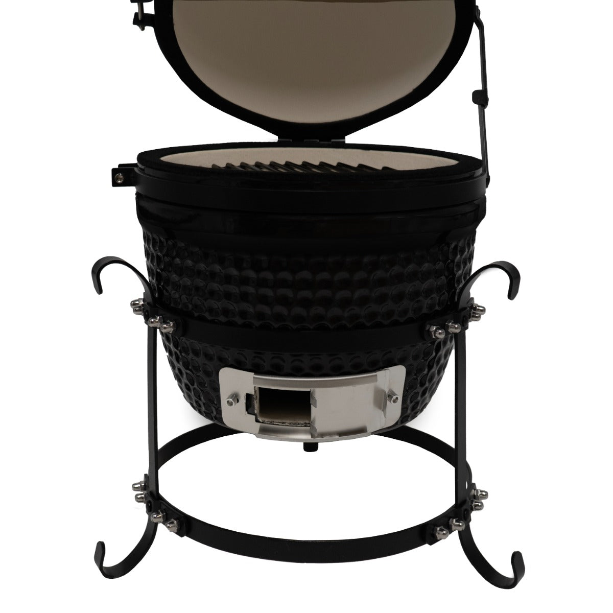 Kamado BBQ Grill 33cm Nero Ceramica Mini Forno Barbecue a Uovo Carbonella Affumicatore