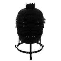 Kamado BBQ Grill 33cm Nero Ceramica Mini Forno Barbecue a Uovo Carbonella Affumicatore