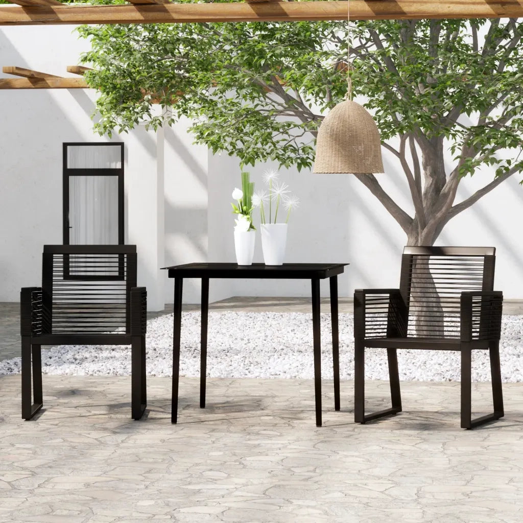 Set Mobili da Pranzo per Giardino 3 pz | Set Salotto da Giardino Nero